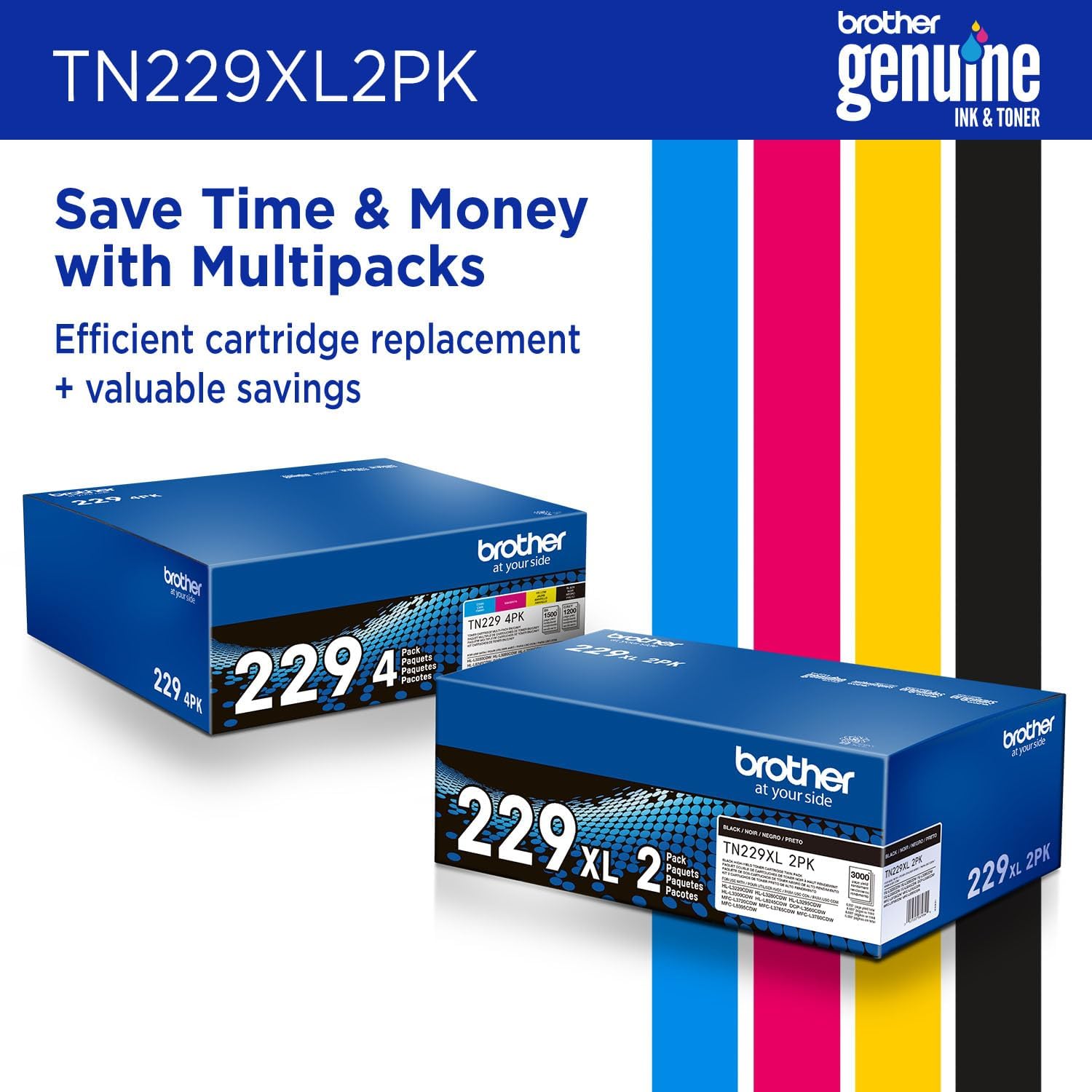 Genuine Tn2294Pk 4-Pack Toner Cartridges Set