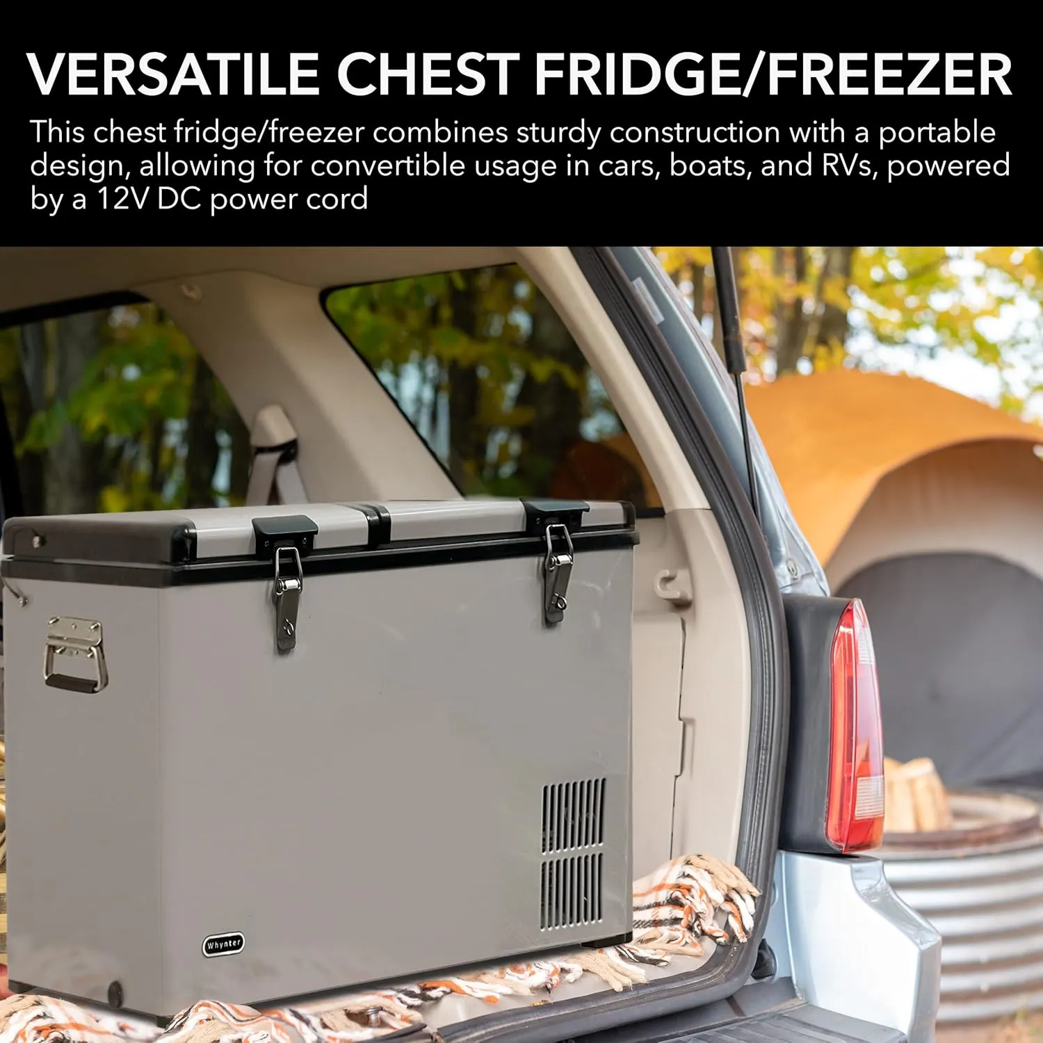 FM-65G 65 Quart Portable Refrigerator and Deep, AC 110V/ DC 12V, Real Chest Freezer for Car, Home, Camping, and RV with-8°F to 50°F Temperature Range, Gray, One Size