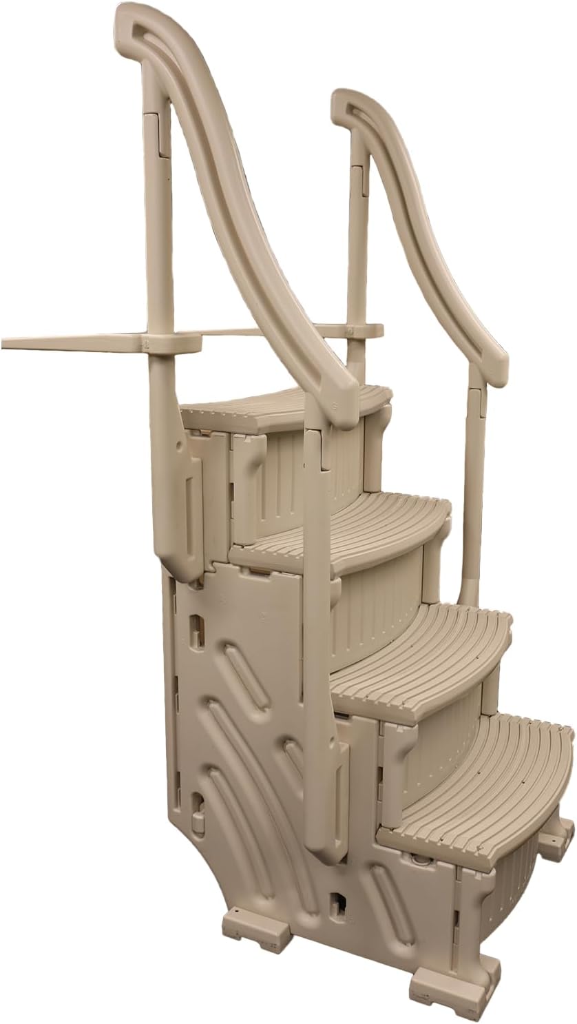 Confer Plastics Curve CCX-AG Pool Step with Grey Treads