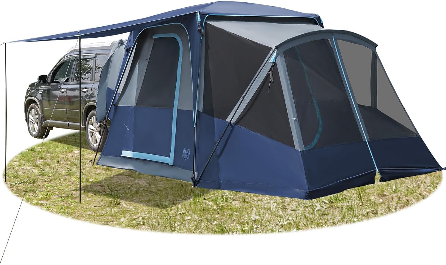 5-9 Person SUV Tent with Screen Porch and Awning for Family Camping, Weather Resistant and Portable Van or Car Tent, Includes Rainfly and Storage Bag, 13' W X 10' L X 7.1' H