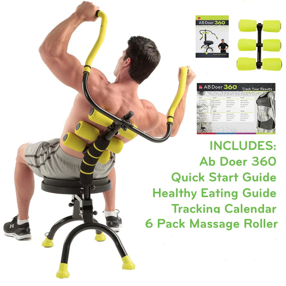 Doer 360 Fitness System with 6 Pack Back Roller Provides an Abdominal and Total Body Workout with Aerobics to Burn Calories and Work Muscles Simultaneously.