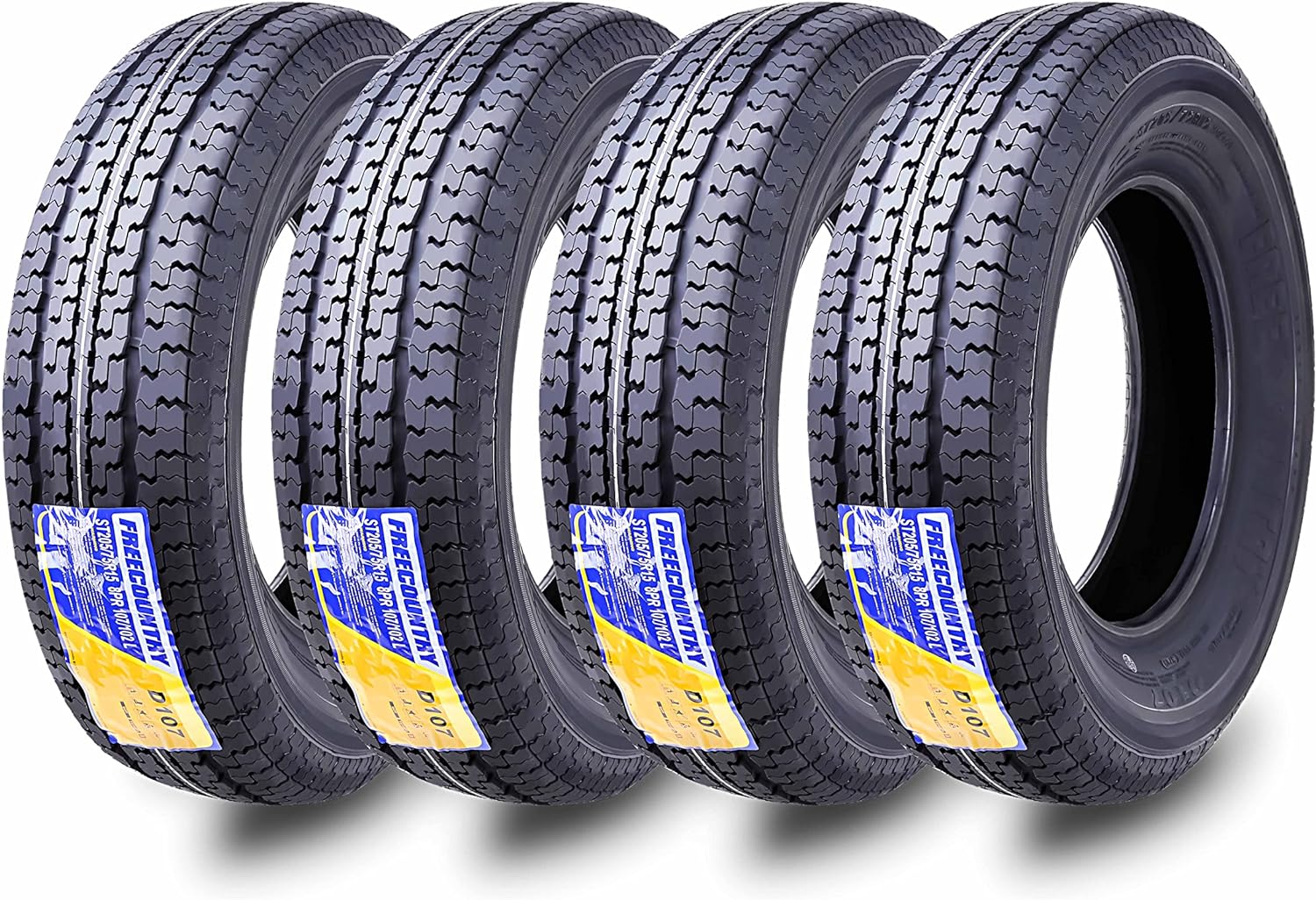 Grand Ride Set of 4 ST225/75R15 Trailer Tires