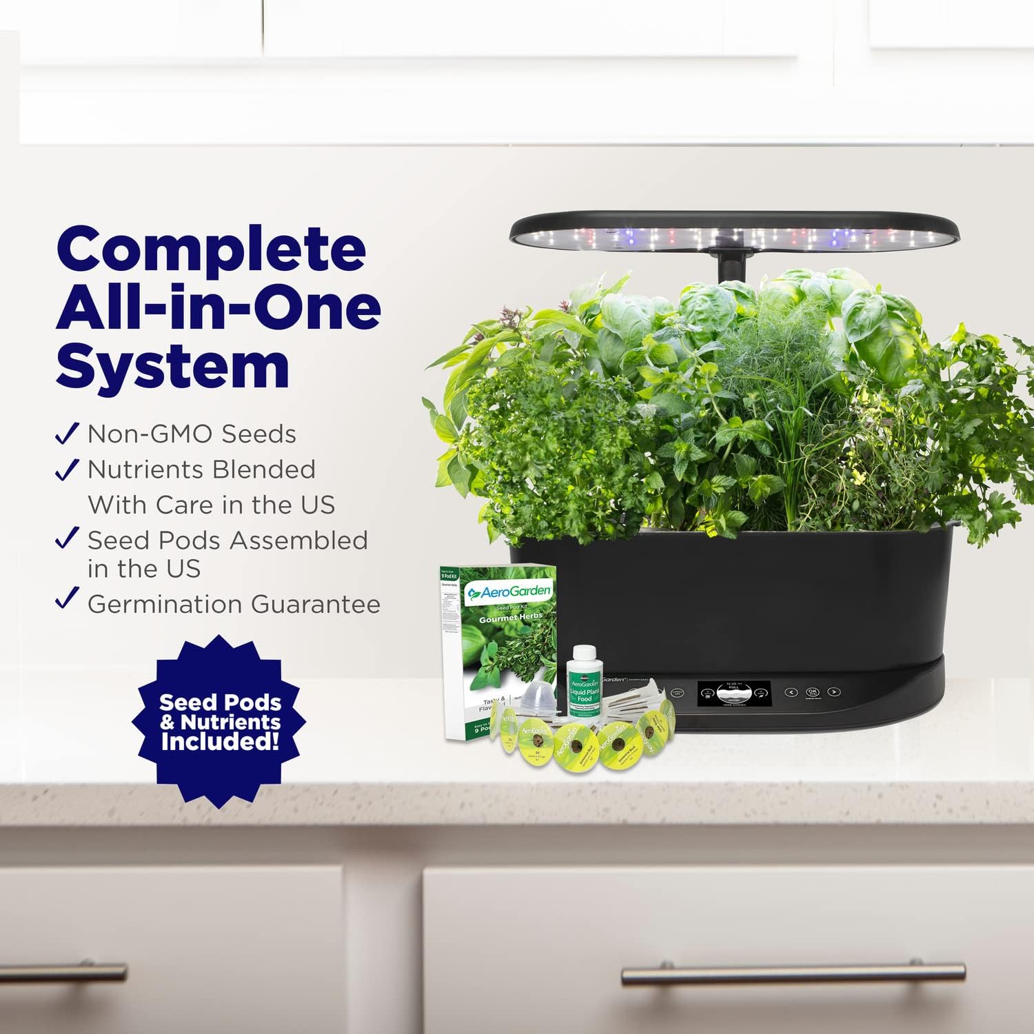 AeroGarden Bounty Basic - Indoor Garden with LED Grow Light