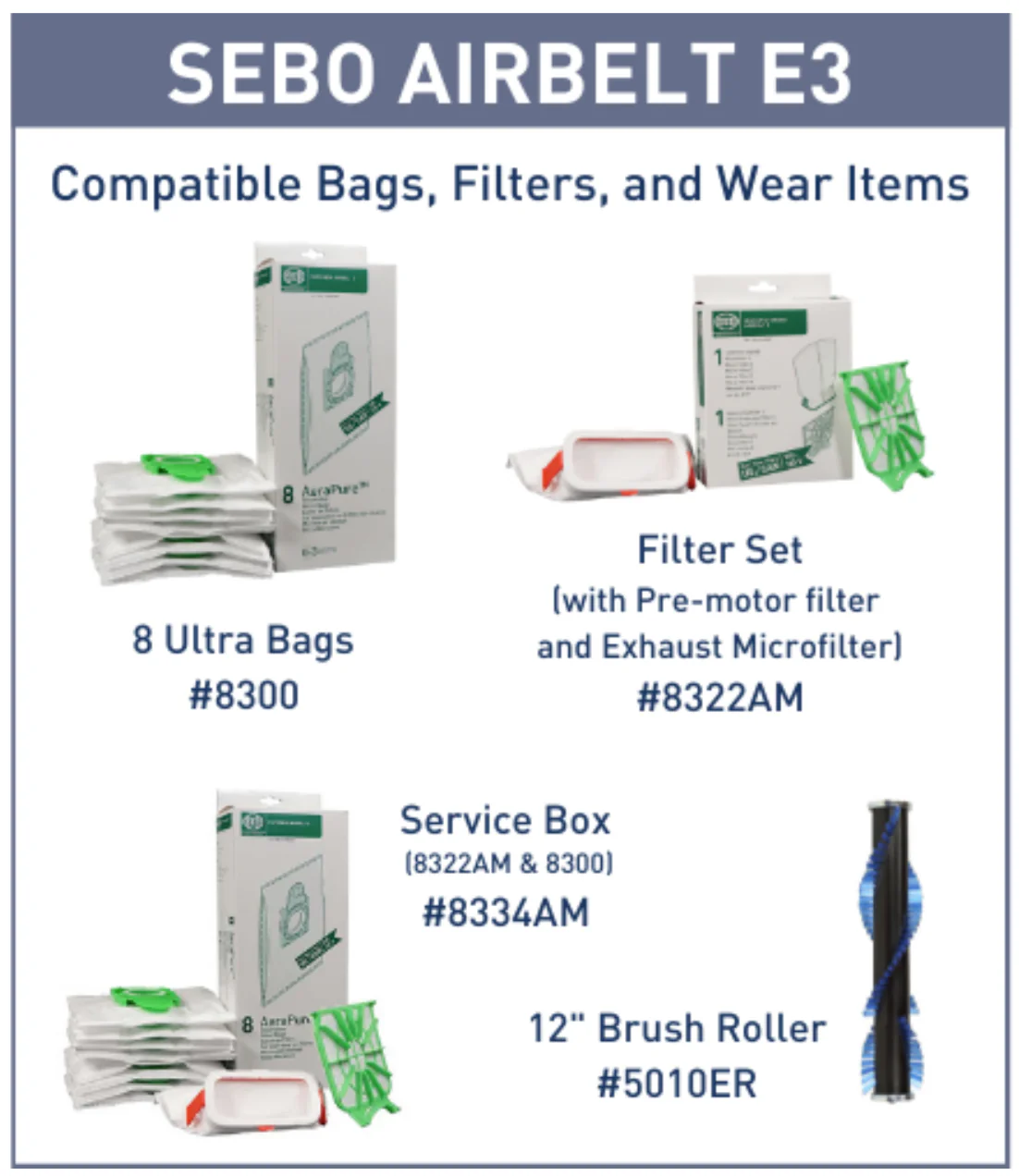 2026 SEBO Airbelt E3 Premium Canister Vacuum in Pastel Blue