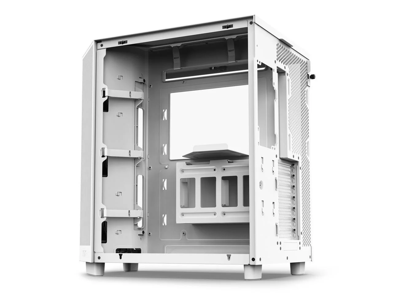2026 NZXT H6 FLOW Compact Dual-Chamber Mid-Tower Airflow Case, White, CC-H61FW-01