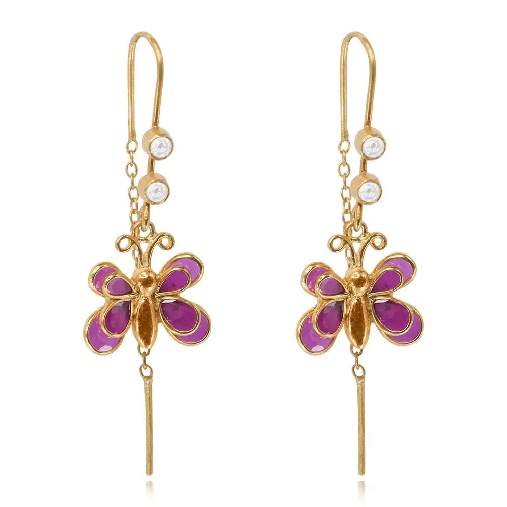 925 Sterling Silver Butterfly Sui Dhaga Earrings