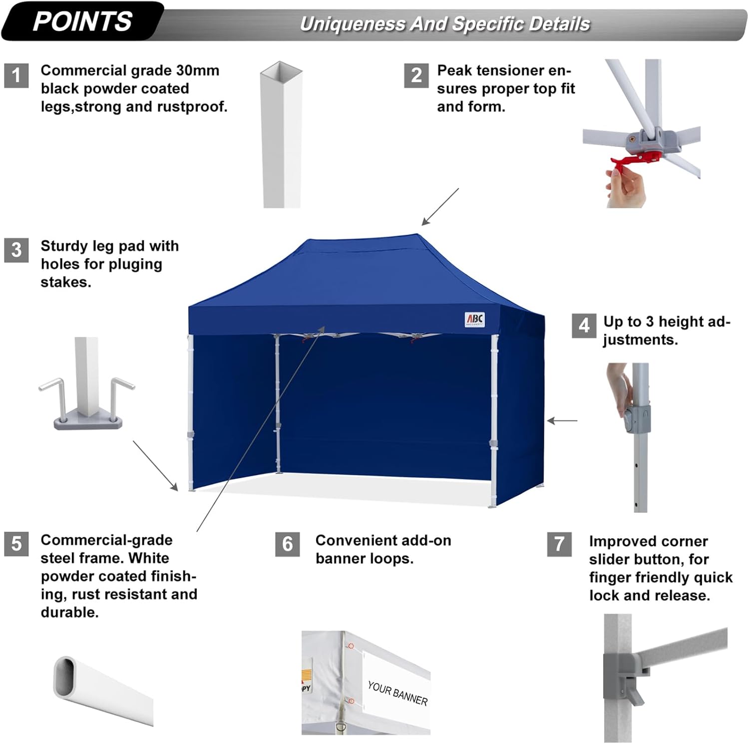 Easy Pop Up Canopy Tent 10×10 with Sidewalls
