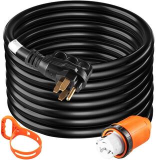 VEVOR 50 ft. 50 Amp 250-Volt 12000-Watt Black Cable Generator Power Cord ETL Listed Extension Cord FDJYCX50FT50AHCZ1V1