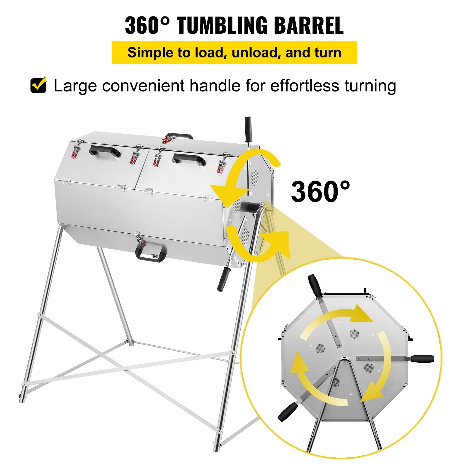 2026 Premium 33 Gallon Steel Outdoor Compost Tumbler Bin With Dual-Chamber