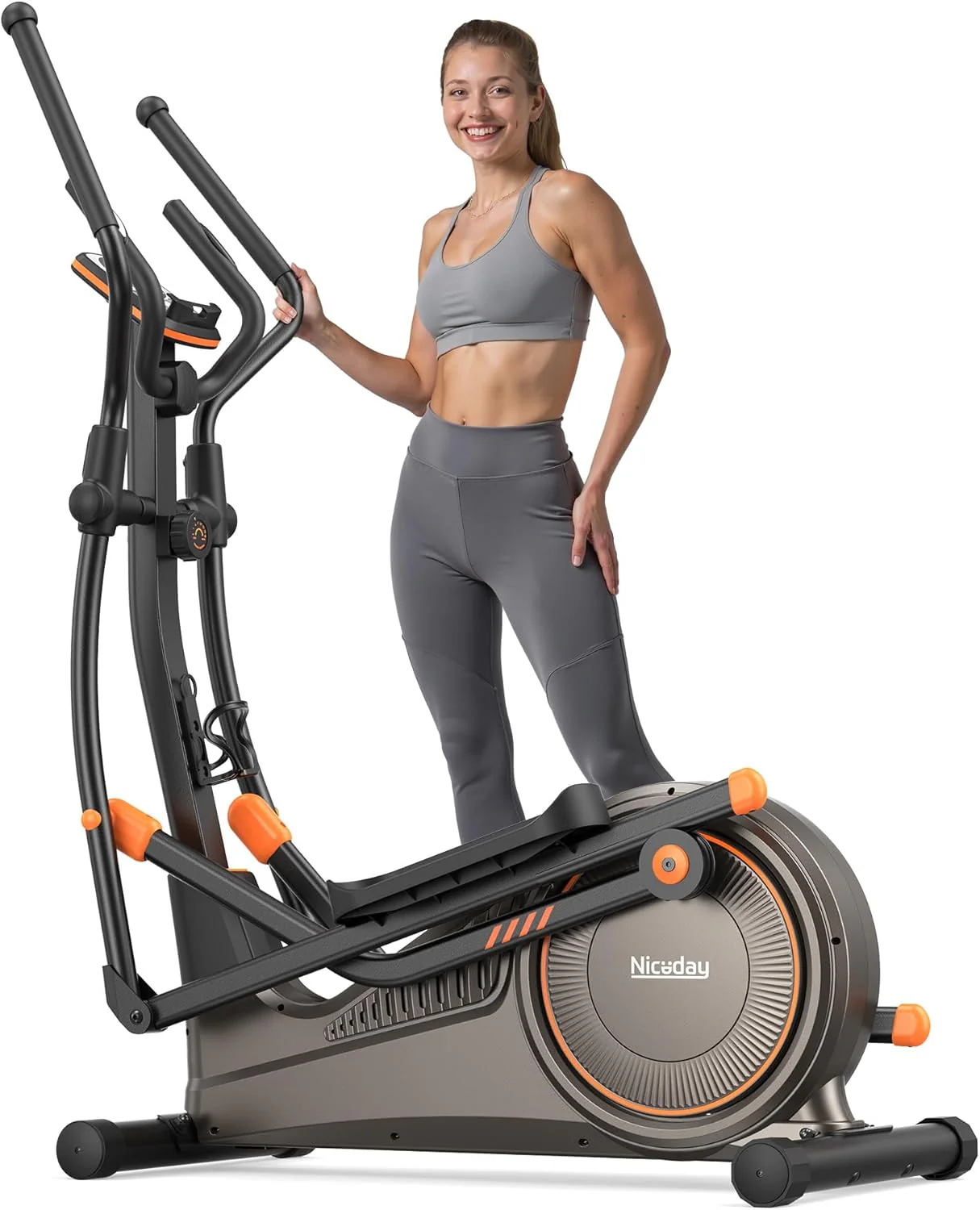 Elliptical Exercise Machine, Elliptical Machine for Home, Magnetic Elliptical Trainer with 15.5IN-19IN Stride, 16 Resistance Levels, 400LBS Loading Capacity, Support Kinomap APP