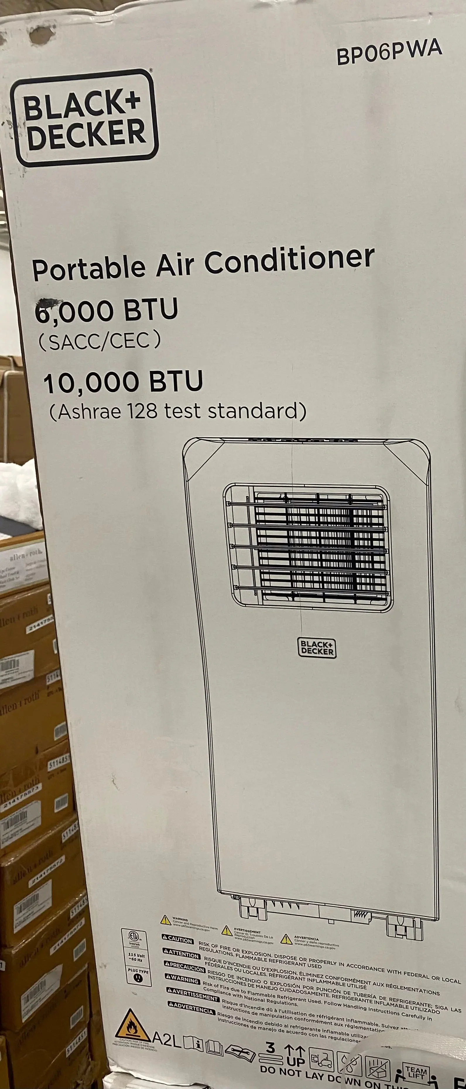 10,000 BTU Portable Air Conditioner with Remote Control, White