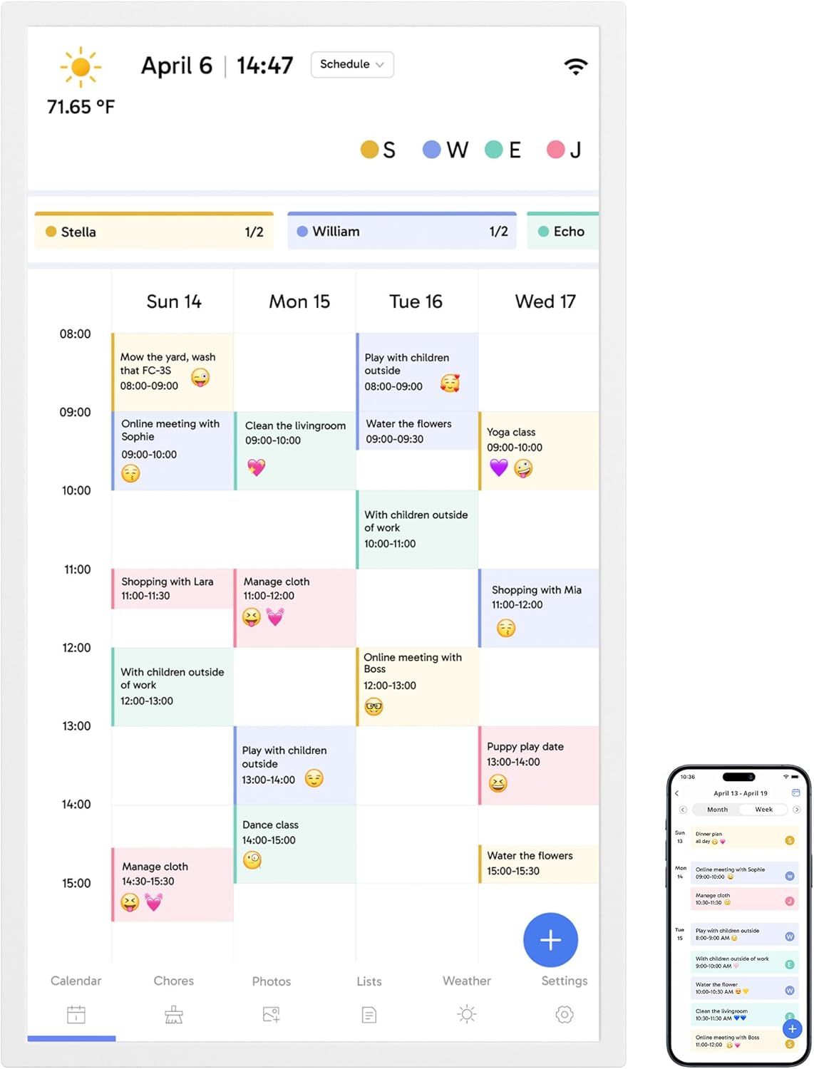 32′′ Digital Calendar Chore Chart – Interactive Touchscreen