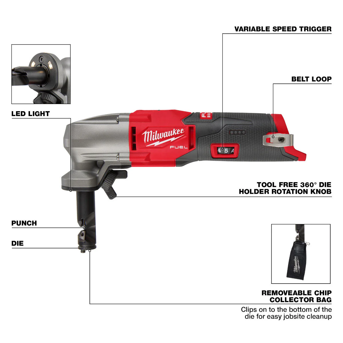 2026 Milwaukee 2476-20 - M12 FUEL™ 16 Gauge Variable Speed Nibbler