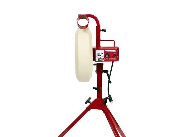First Pitch Baseline Real Softball and Baseball Pitching Machine Up to 70MPH