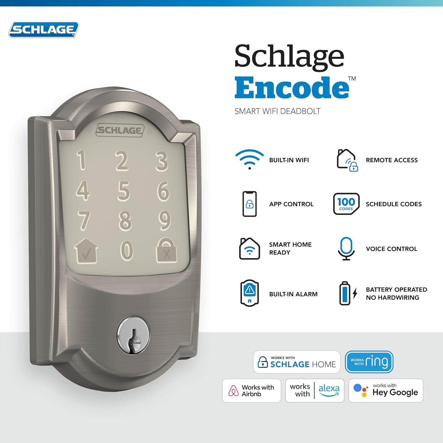 Encode Smart Wifi Deadbolt Lock – Keyless Entry