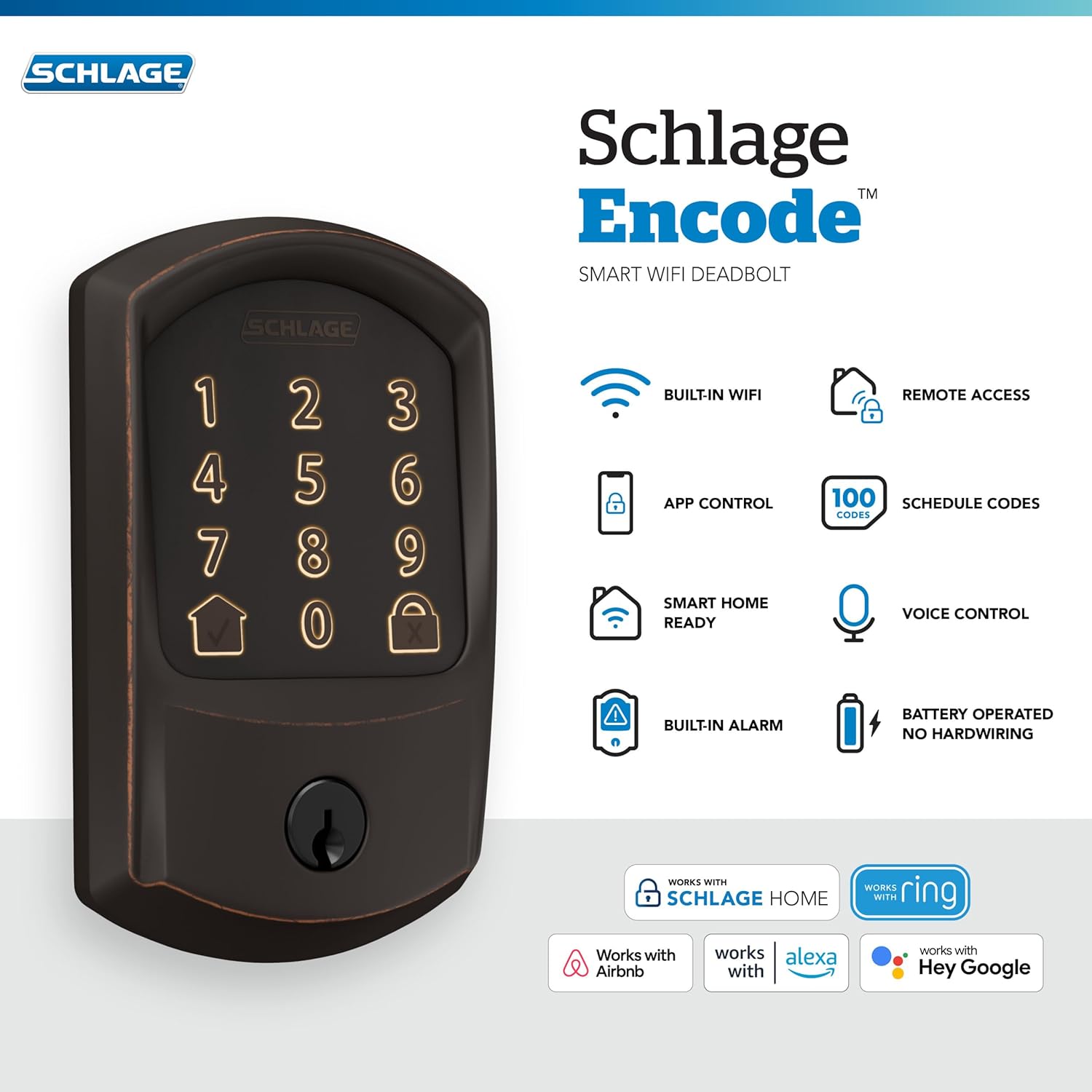 Encode Smart Wifi Deadbolt Lock – Keyless Entry