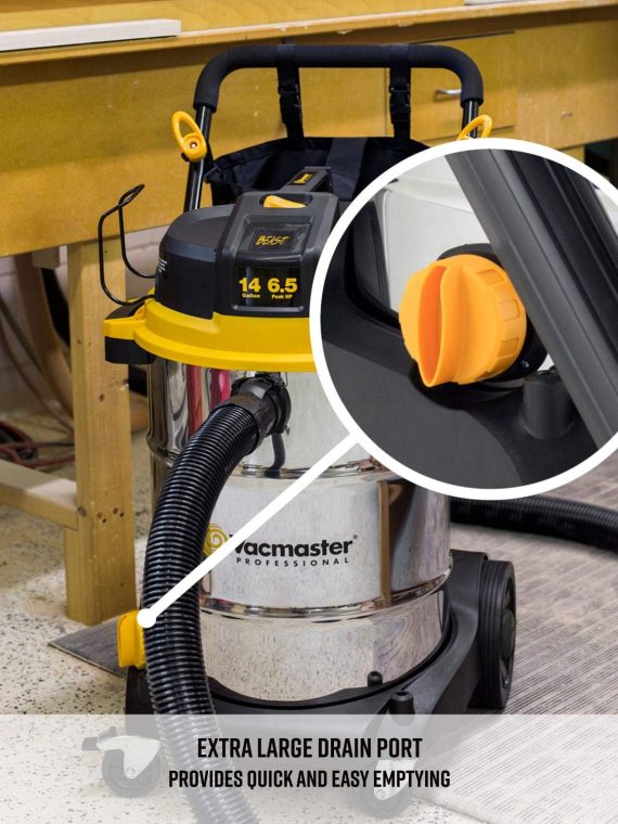 Beast Professional Series 14 Gal. 6.5 HP Steel Tank Wet/Dry Vac with Cart