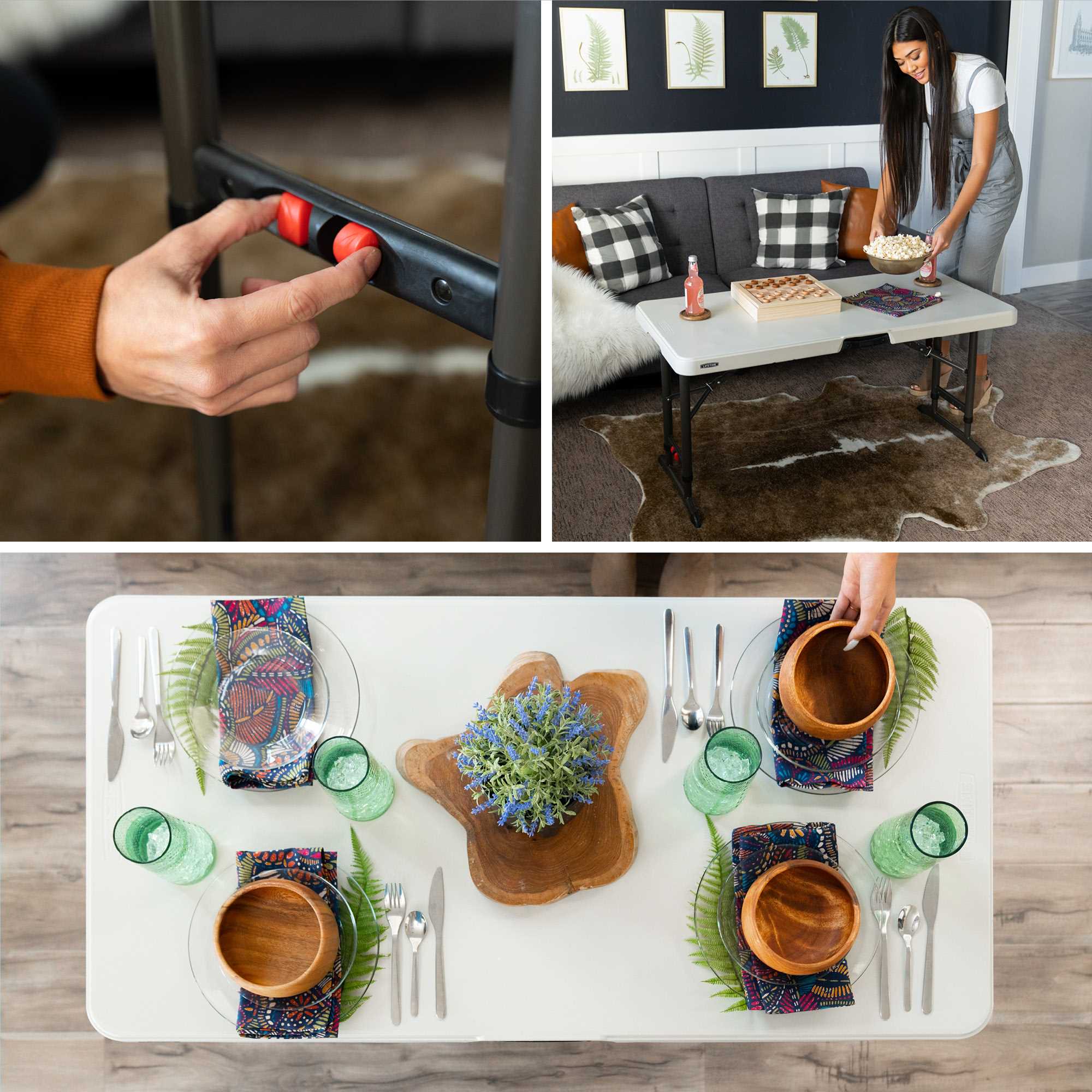 Lifetime Products 4 ft. Commercial Adjustable Folding Table, White