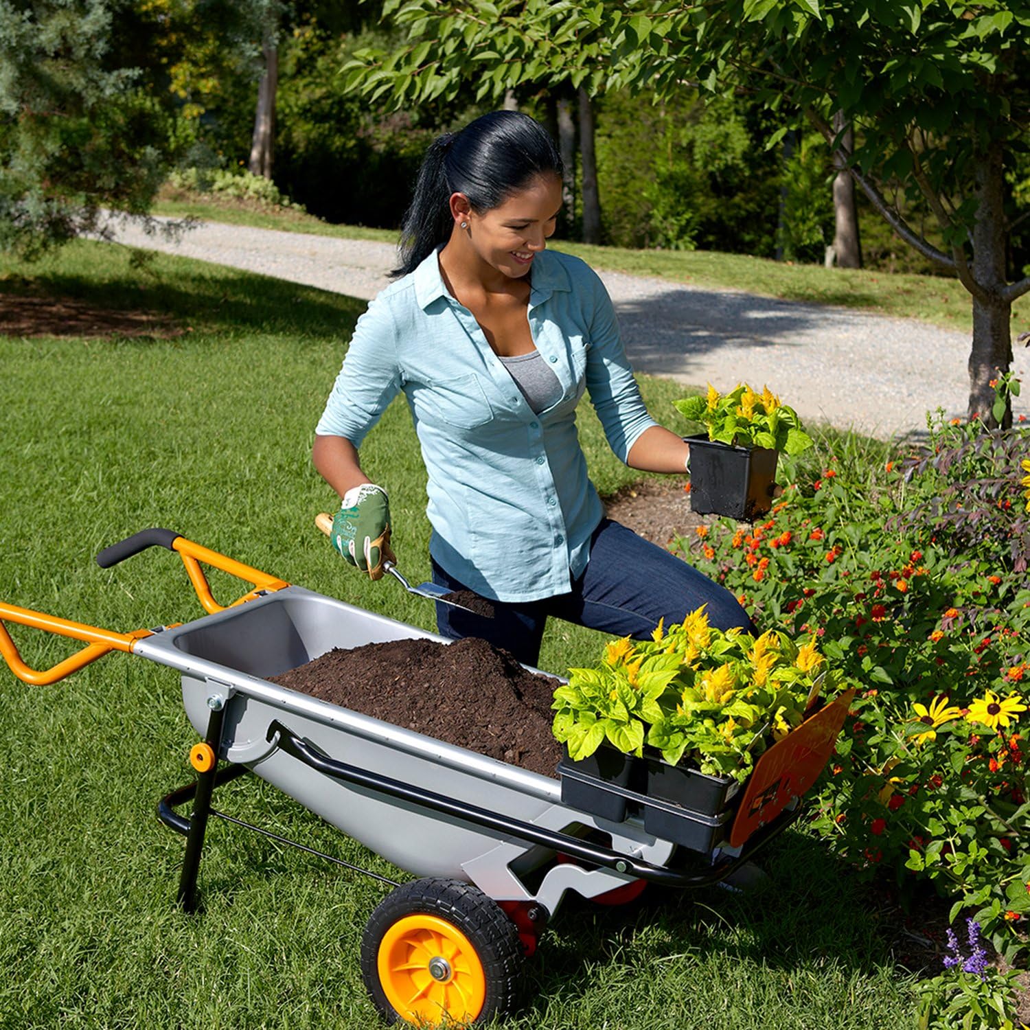 2026 Worx WG050 8-in-1 Aerocart Garden Cart/Wheelbarrow Heavy Duty/Dolly