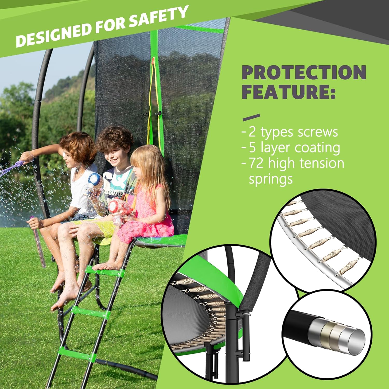14Ft Trampoline with Safety Enclosure & Ladder