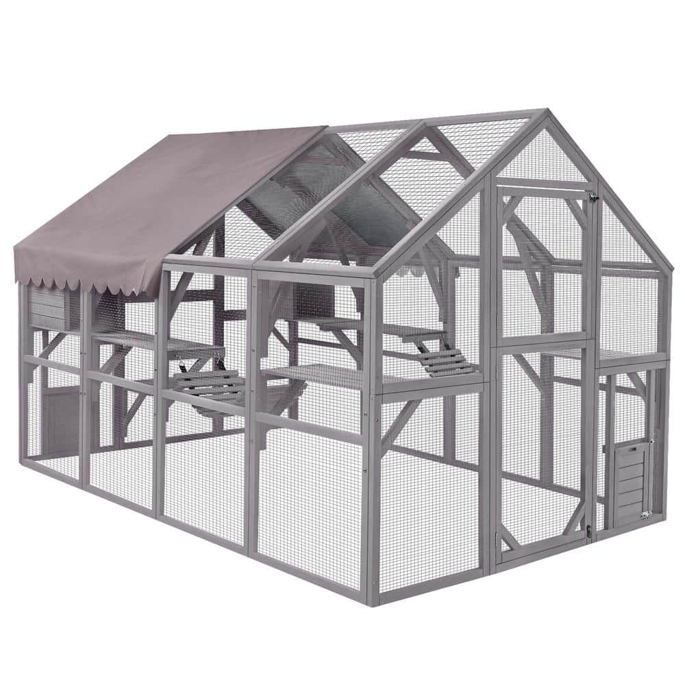 2026 Morgete Luxury Outdoor Cat House: Spacious 56.54ft2 Enclosure with Platforms & Weatherproof Cover
