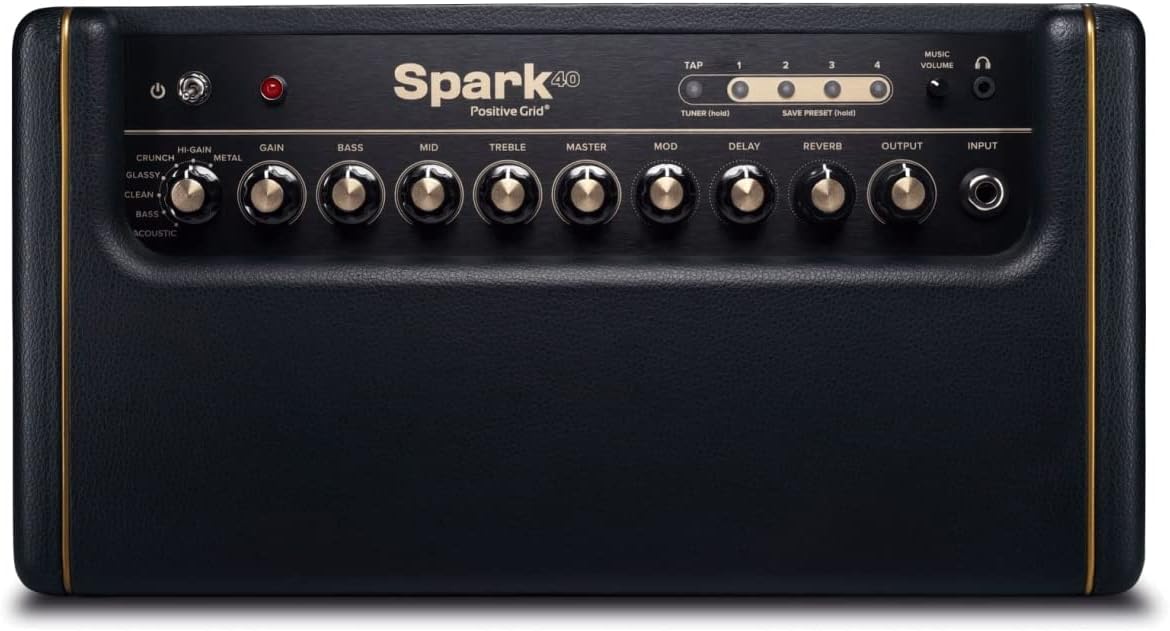 40-Watt Combo Practice Guitar Amplifier Electric Bass and Acoustic Guitar Amp with Spark Mobile App – Pearl