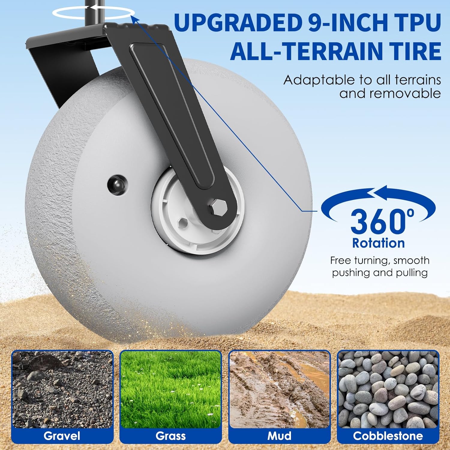 Beach Wagon with Big Wheels – 450Lbs Heavy Duty Cart