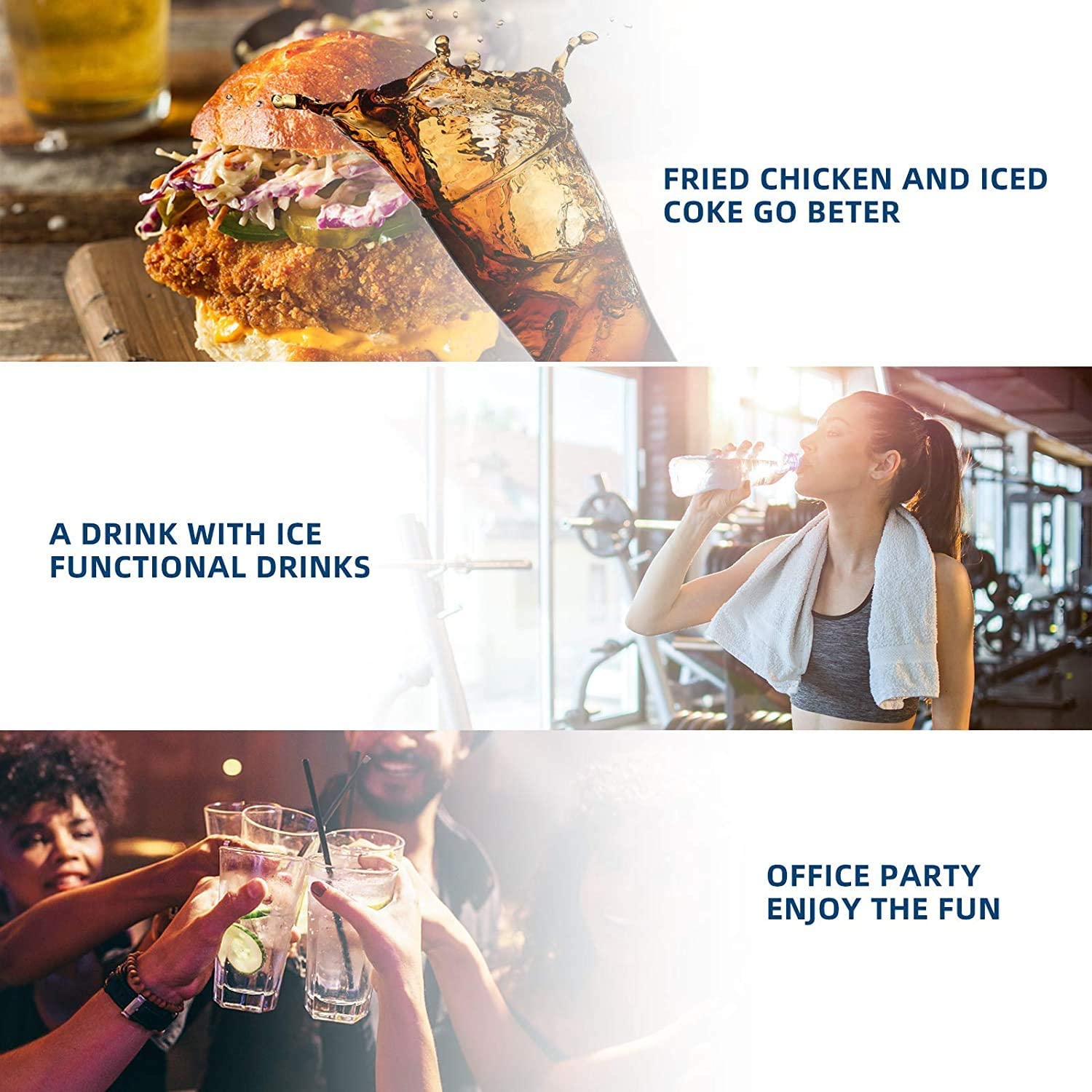 YUTGMasst Commercial Ice – 110LBS/24H Stainless Steel Free-Standing Ice Machine Maker Air Cooling Ice