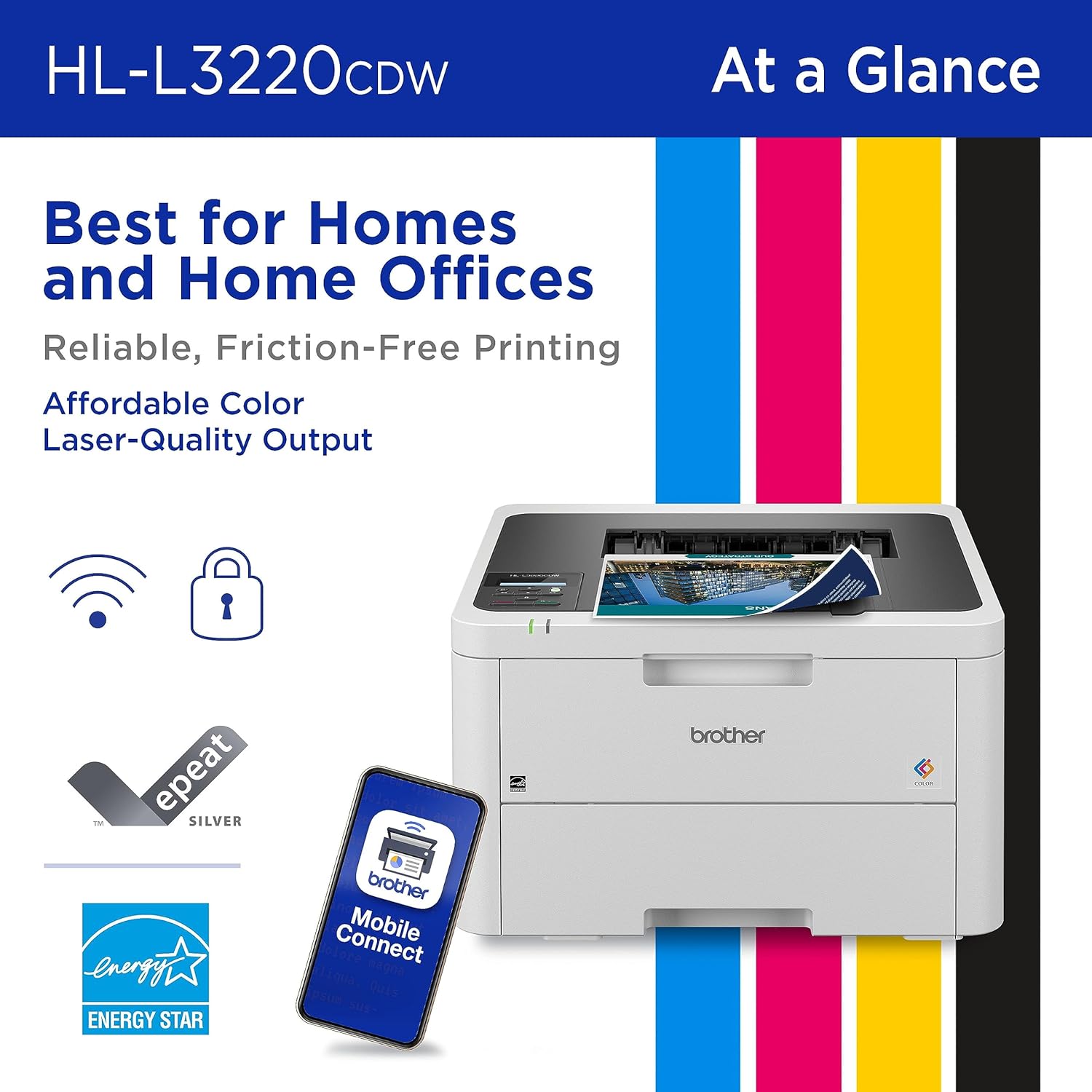 Color Laser Printer – Wireless, Duplex, Mobile Compatible
