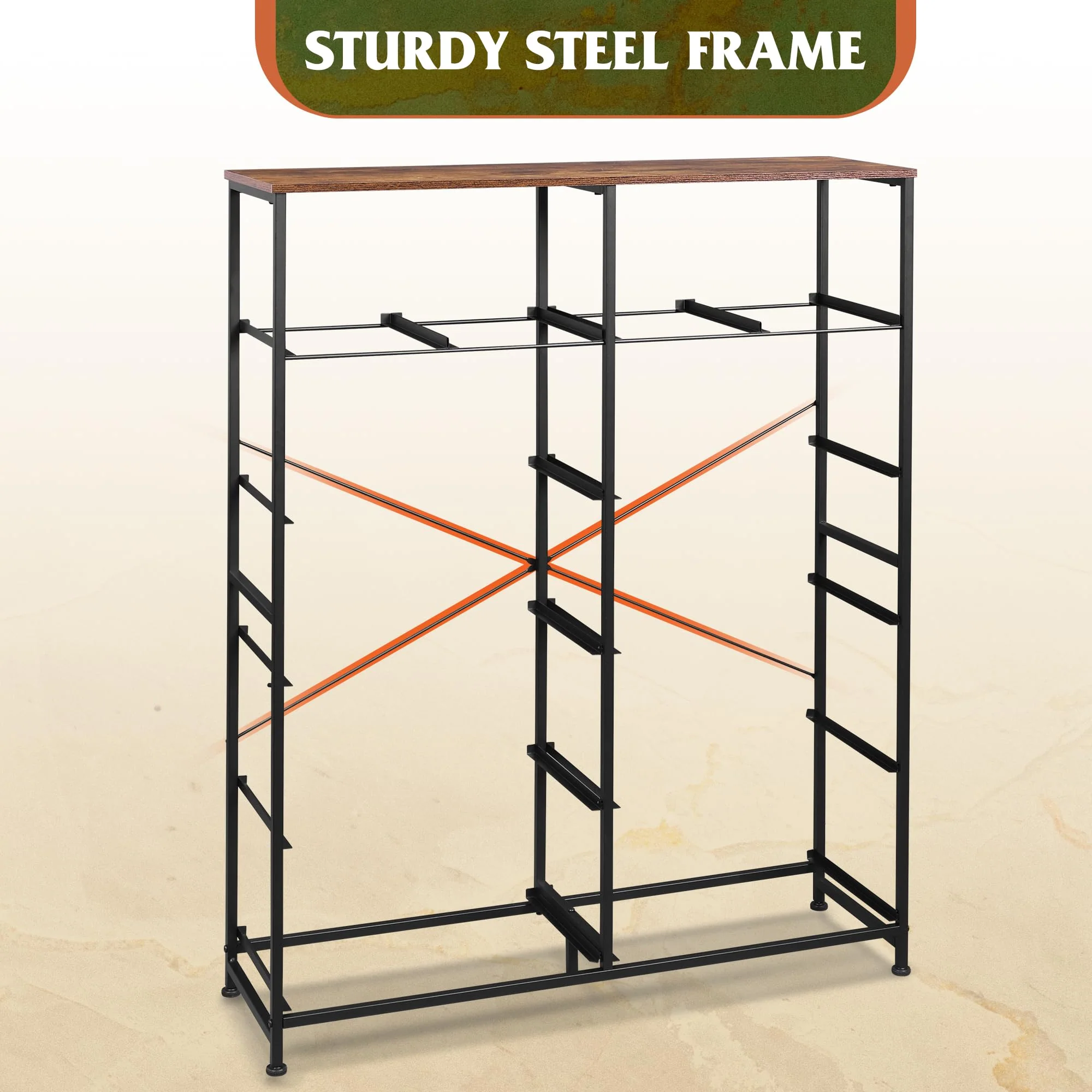 BELLEZE Avalon Tall Storage Cabinet, Dark Walnut Curio Bookshelf with Tempered Glass Doors for Living Room/Bedroom Display