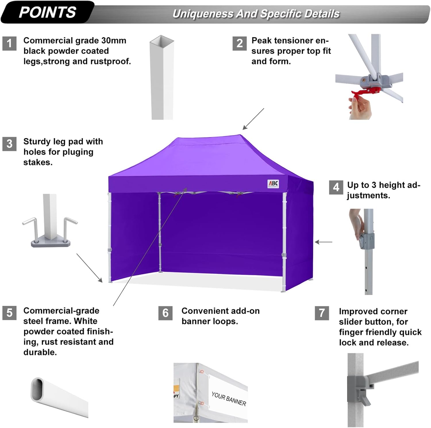 Easy Pop Up Canopy Tent 10×10 with Sidewalls