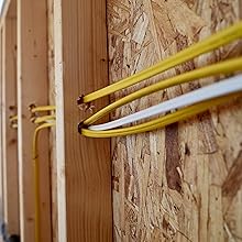 close up image showing Southwire NM-B Cables in a residential house jobsite