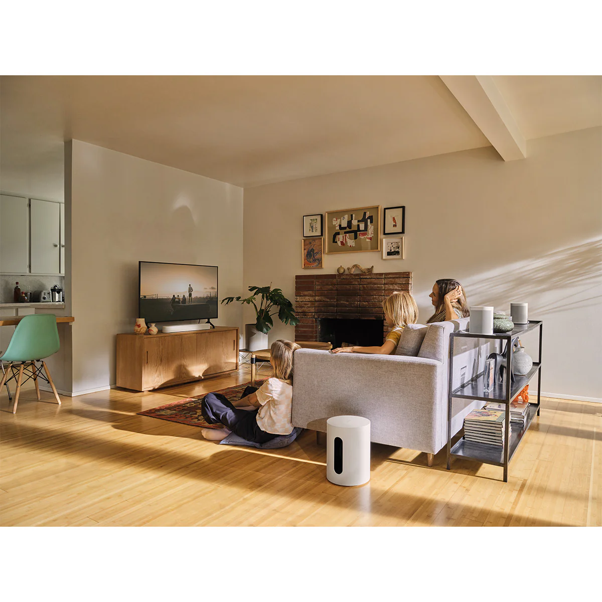 2026 Sonos Entertainment Set with Beam (Gen 2, White) Soundbar and Sub Mini Wireless Subwoofer (White)