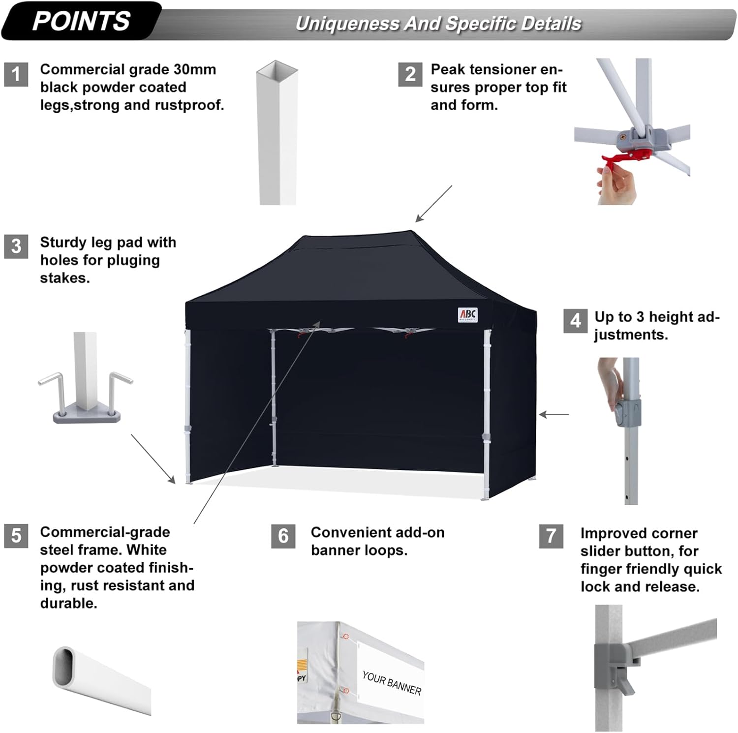 Easy Pop Up Canopy Tent 10×10 with Sidewalls