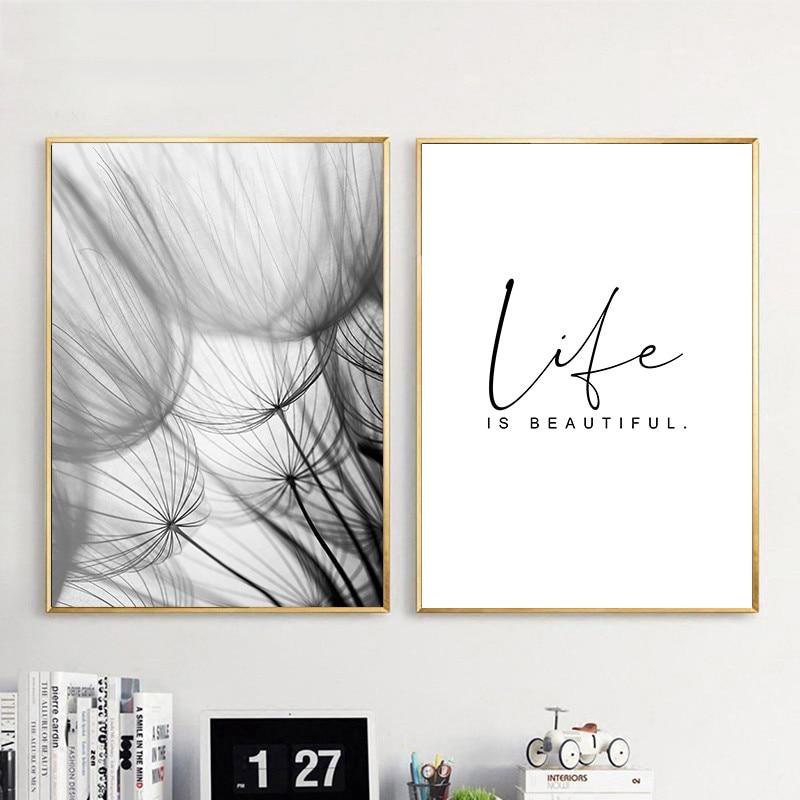 “Life is Beautiful” Dandelion Wall Art