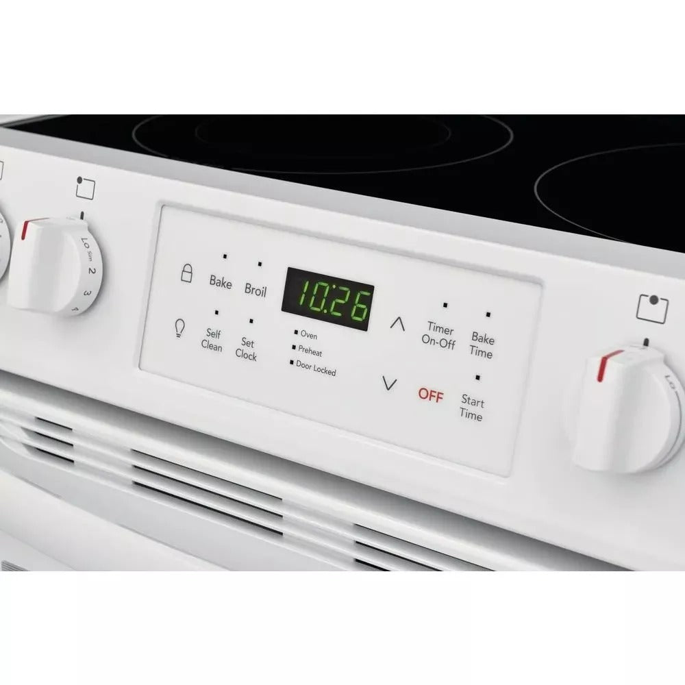 30 in. 5.0 cu. ft. Single Oven White with NVS Black Glass