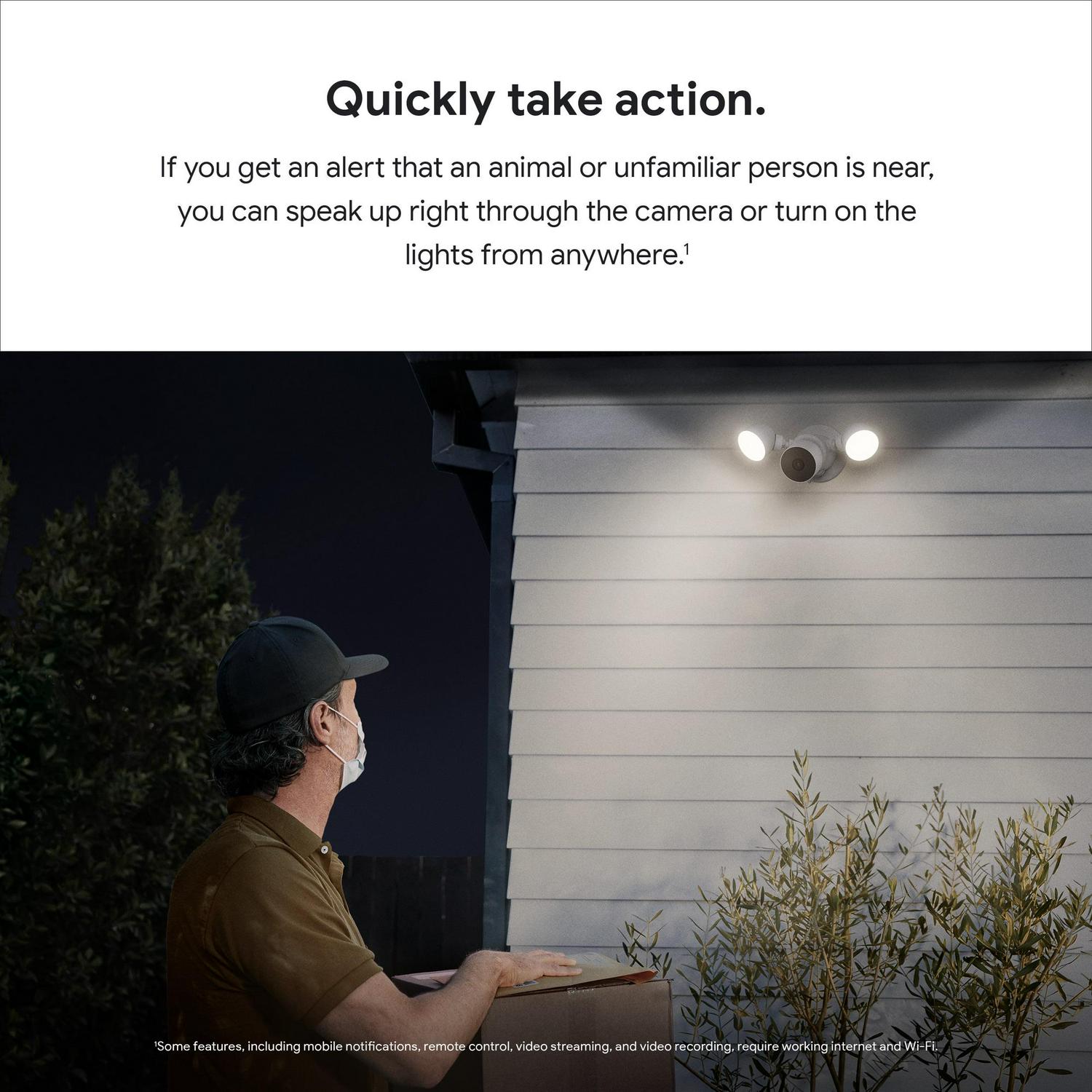 Google Nest Cam with Floodlight (Snow) Surveillance Camera