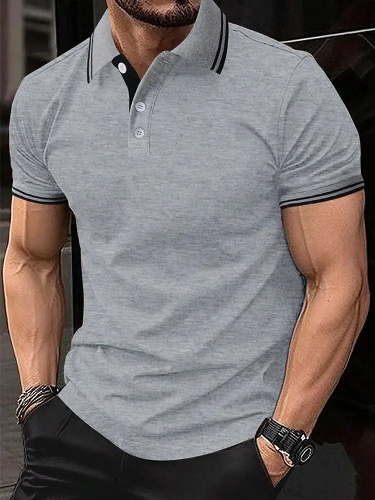 3D Digital Printed Men's Short Sleeved Polo Shirt Cross-border Hot Selling Comfortable to Wear Summer Fashionable