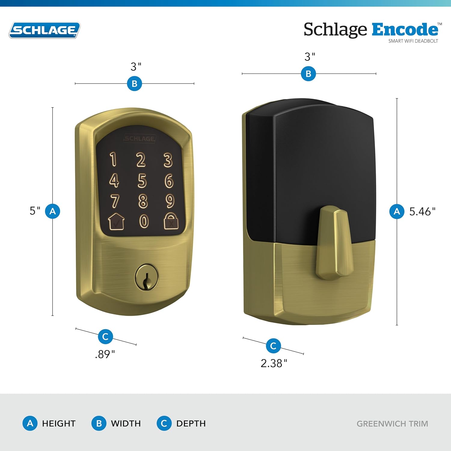 Encode Smart Wifi Deadbolt Lock – Keyless Entry