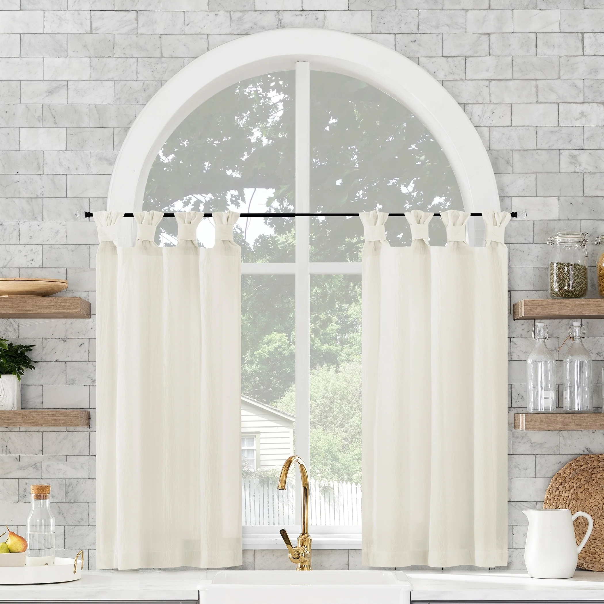 Archaeo Washed Cotton Twist Tab Cafe Curtain Pair