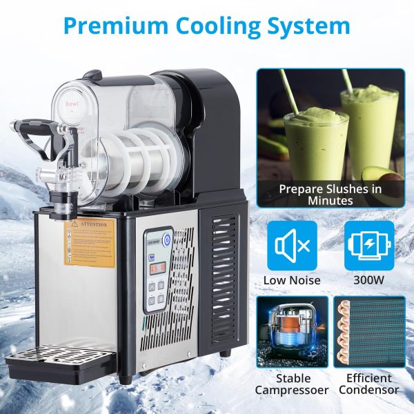 2026 Commercial Slushie Machine 3L Stainless Steel Self-Cleaning Slushy Maker for Frozen Drinks,Snow Melting Ideal for Home,Coffee Shop,Restaurant
