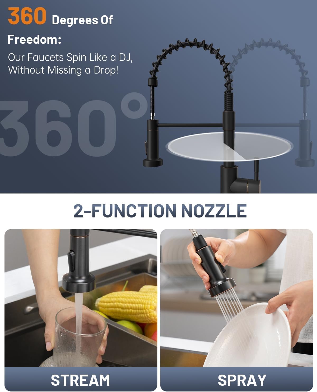 Black Touchless Kitchen Faucet with Soap Dispenser, Motion Sensor Activated Hands-Free Automatic Faucet for Sink with Pull Down Sprayer, Single Handle Smart Faucets for Kitchen Sink