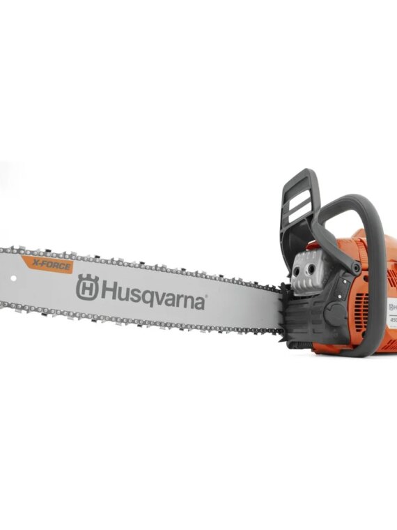 Husqvarna 970613118 450 Rancher Gas Powered Chainsaw, 50.2-cc 3.2-HP, 2-Cycle X-Torq Engine, 20 Inch Chainsaw with Automatic Oiler