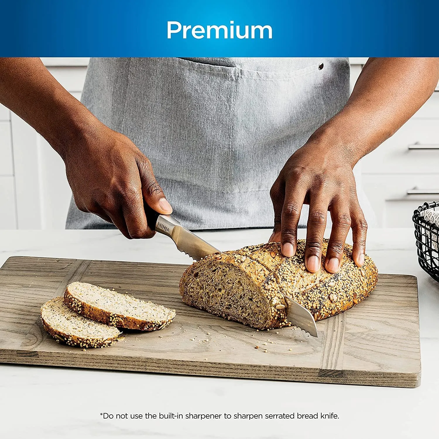 K32017 Foodi NeverDull 17 Piece Premium Knife System Block Set with Built-in Sharpener, Stainless Steel/Black