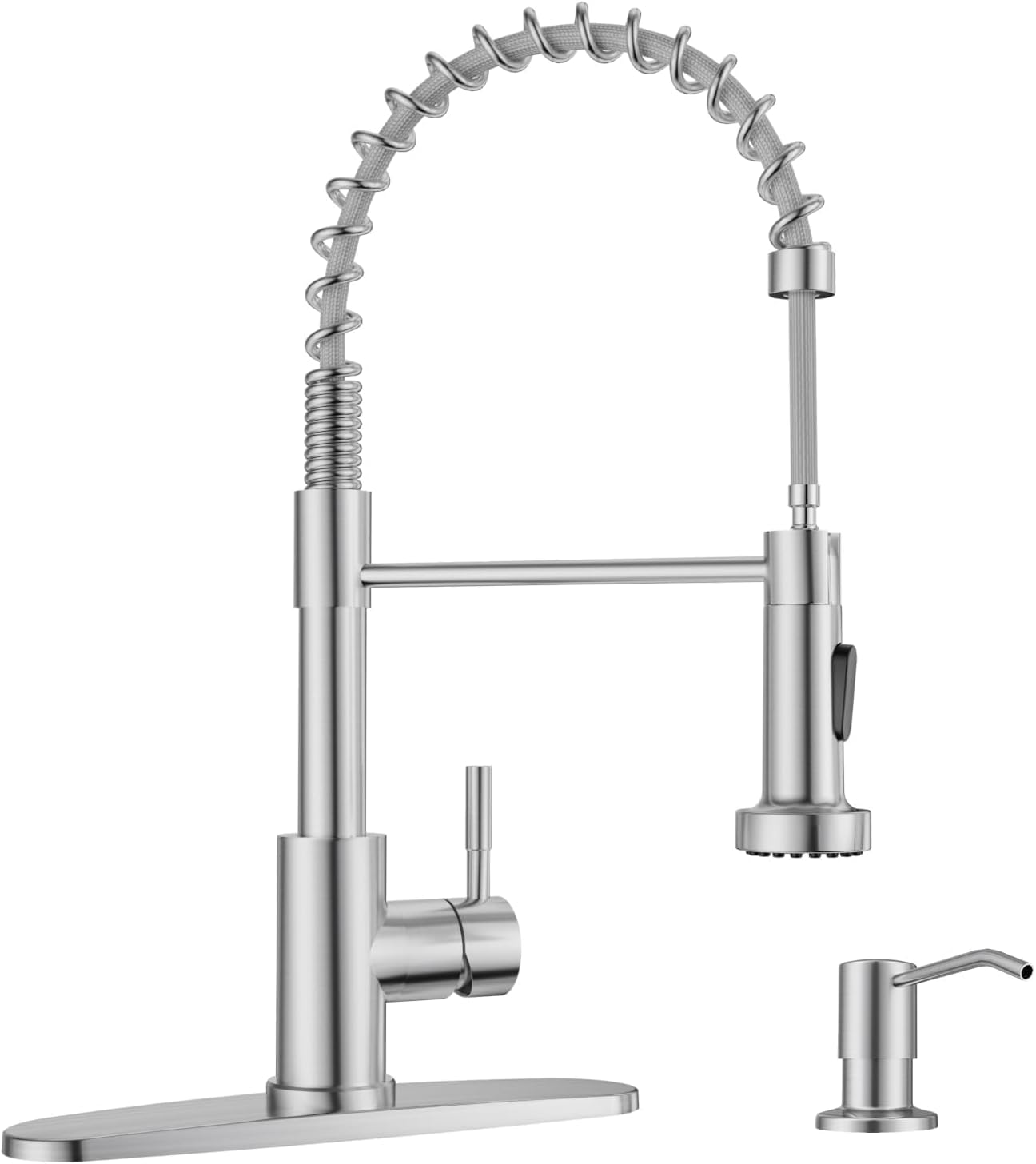 Black Touchless Kitchen Faucet with Soap Dispenser, Motion Sensor Activated Hands-Free Automatic Faucet for Sink with Pull Down Sprayer, Single Handle Smart Faucets for Kitchen Sink