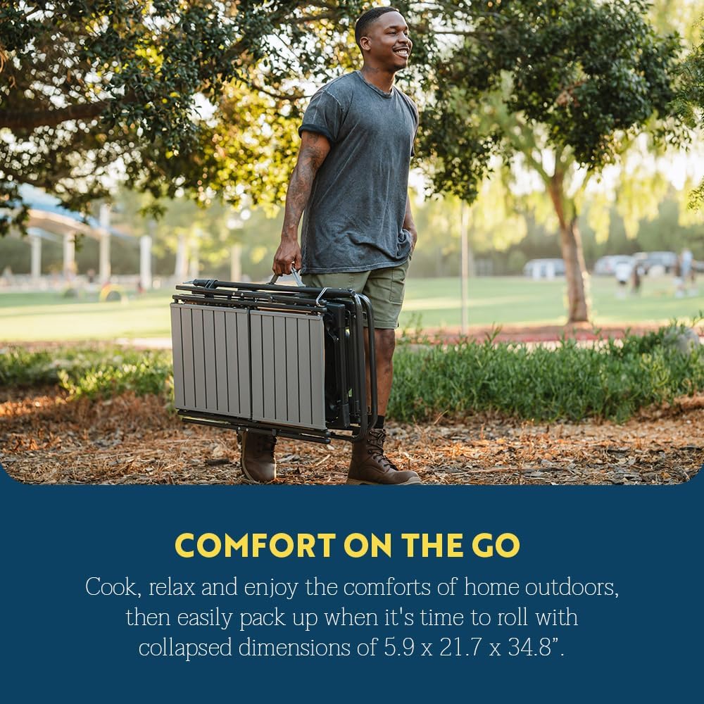 2026 GCI OUTDOOR Master Cook Station | Portable Folding Kitchen Table with Soft Shell Sink, Heat Resistant Tabletop & Telescoping Lanter Pole, Perfect for Camping Trips