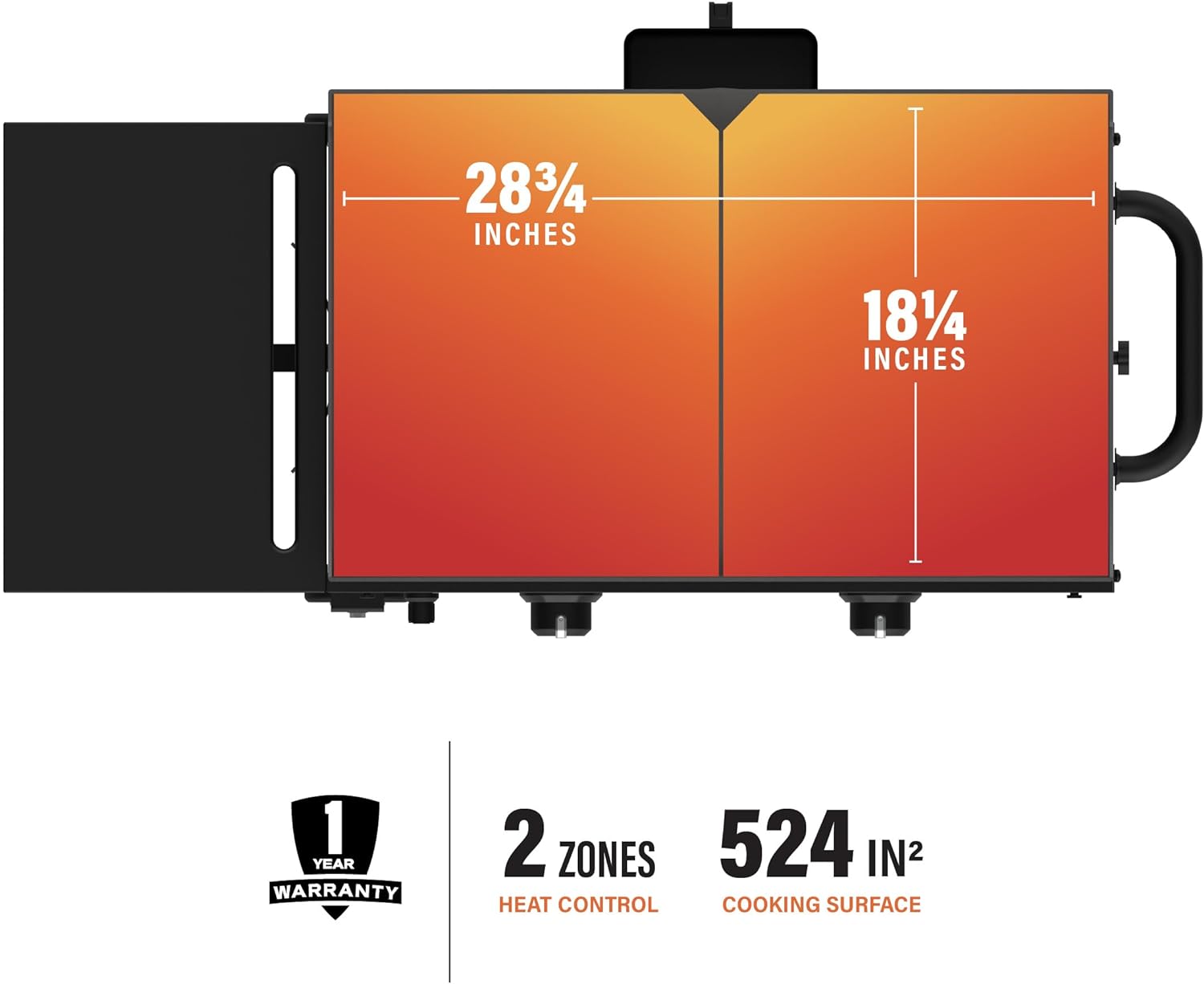 Flat Top Gas Grill Griddle 2 Burner Propane 28 Inch