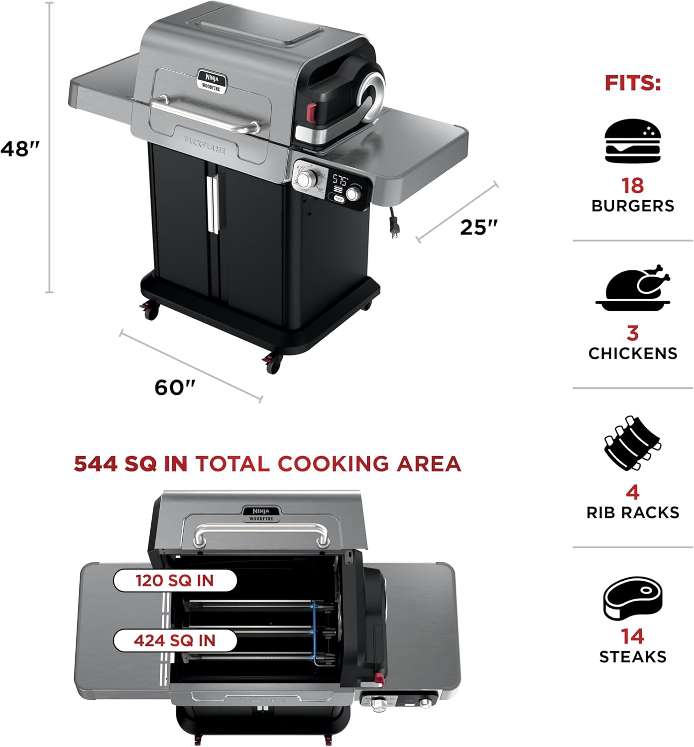 Flexflame 5-in-1 Electric & Propane Grill System