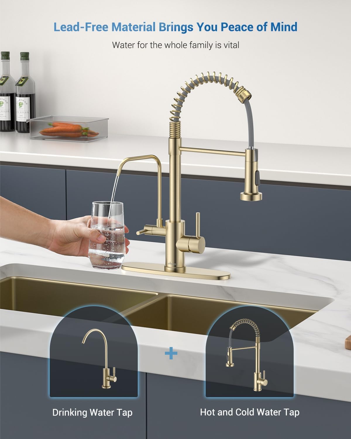 Black Touchless Kitchen Faucet with Soap Dispenser, Motion Sensor Activated Hands-Free Automatic Faucet for Sink with Pull Down Sprayer, Single Handle Smart Faucets for Kitchen Sink