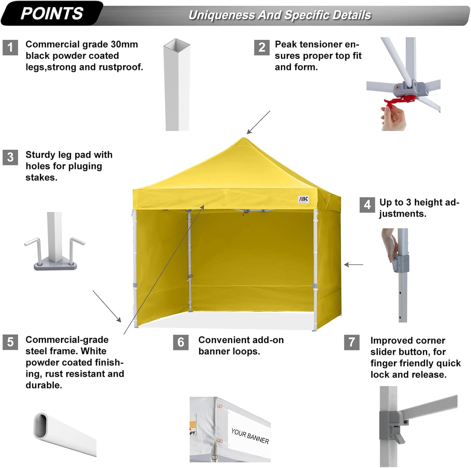 Easy Pop Up Canopy Tent 10×10 with Sidewalls